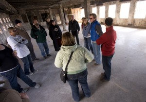 Meeting with Joe prior to scouting the prison.