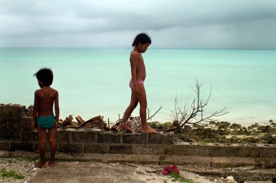 On the island of Abaiang. A broken seawall in the village of Tebunginako. The government came to the conclusion that they couldnât sustain the seawall and that relocation would be the better option. ©Malin Fezehai