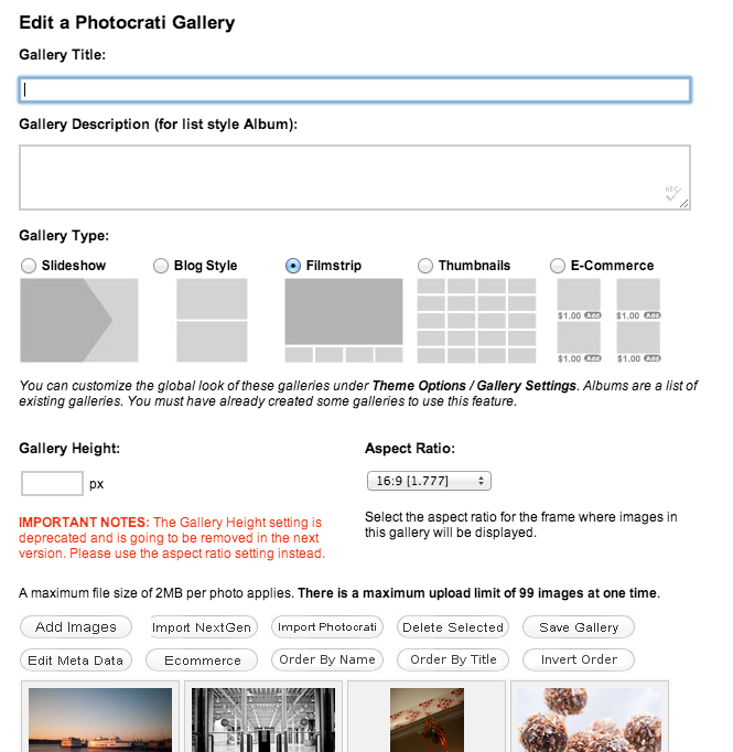 wordpress gallery management