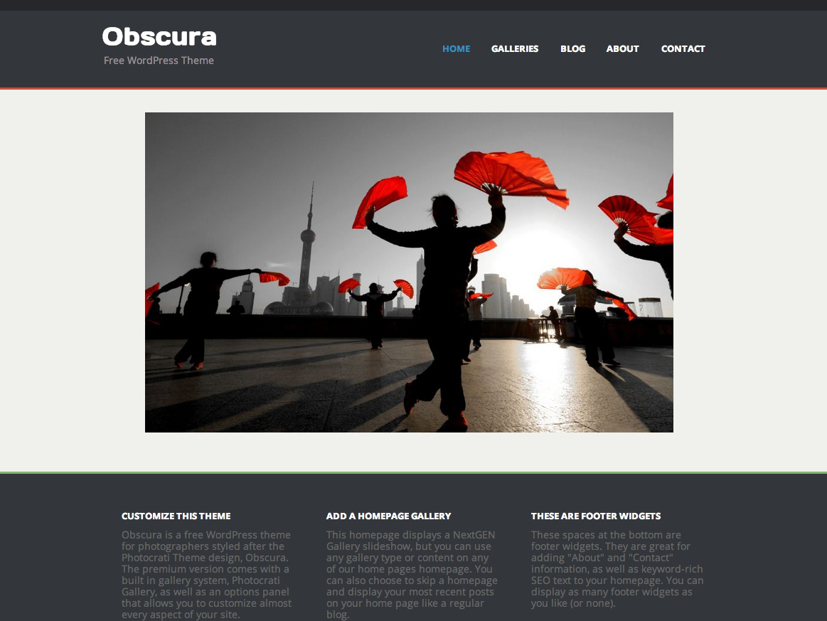 obscura free photography theme