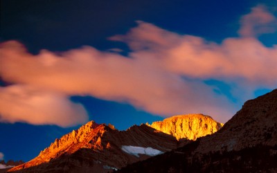 Clouds Forming in Alpenglow, Eastern Sierra, California