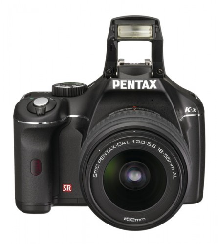   Pentax K-x Black with Flash. The built-in flash proved handy in many instances. Photo courtesy of Pentax.