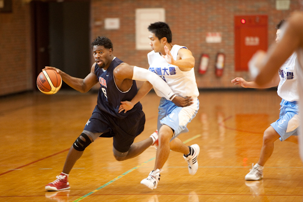 Robert Haney, Jr. drives to the basket