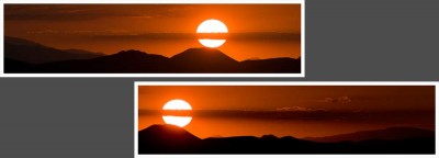 Chiricahua Sunset.  The combination of the positioning of the pieces and the positioning of the views (see text) combines to create a sense of movement.